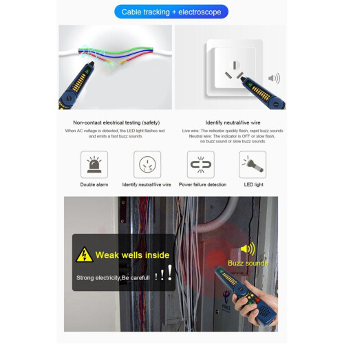 Network Cable Tracker with Electroscope for CCTV Tester Efficient Cable Tracing Tool for IPC-5200plus IPC-9800plus