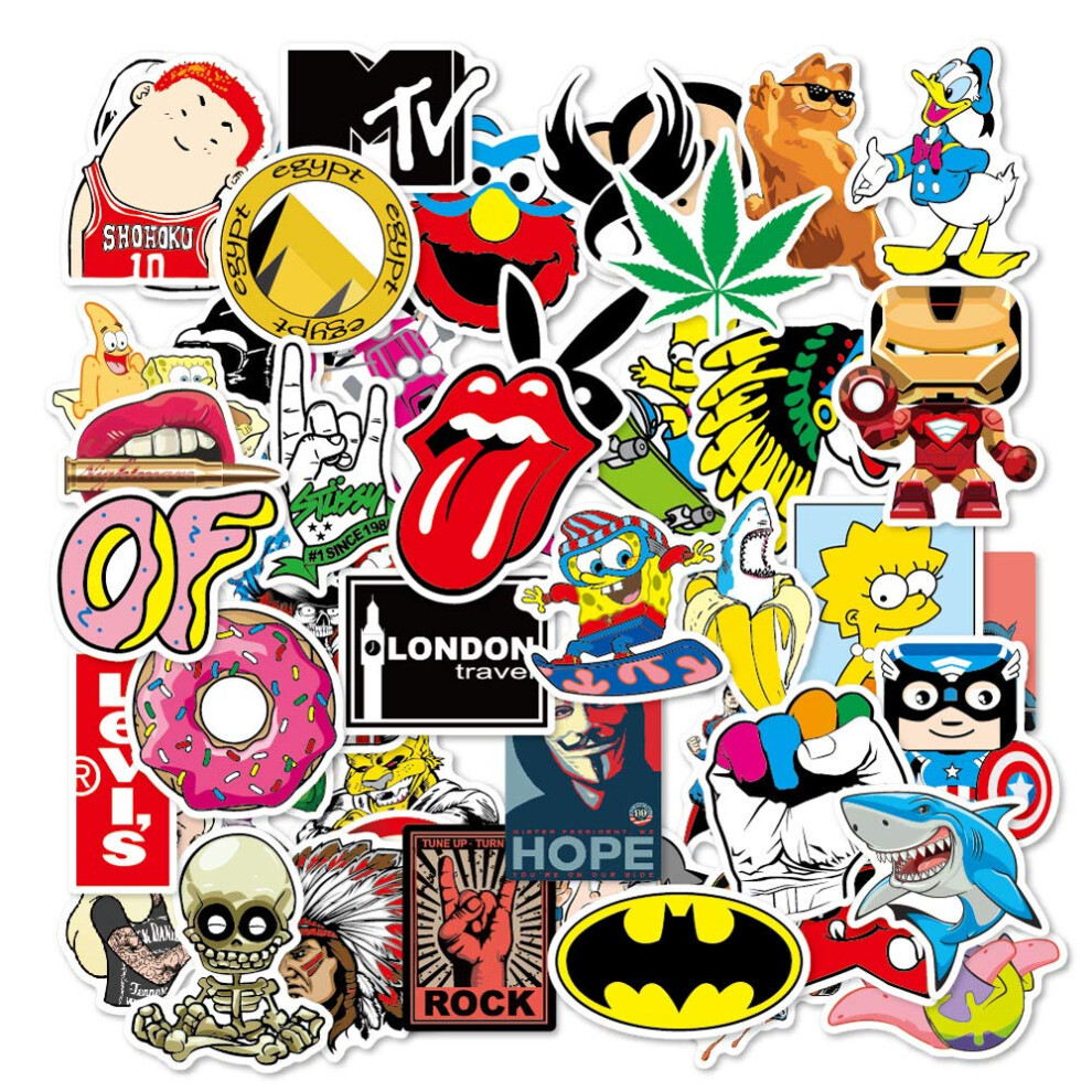 Sanmatic 100Pcs Trendy Stickers For Suitcase Skateboard Laptop Computer Water Bottles Car Teens Boys Girls Decal 5051226091070