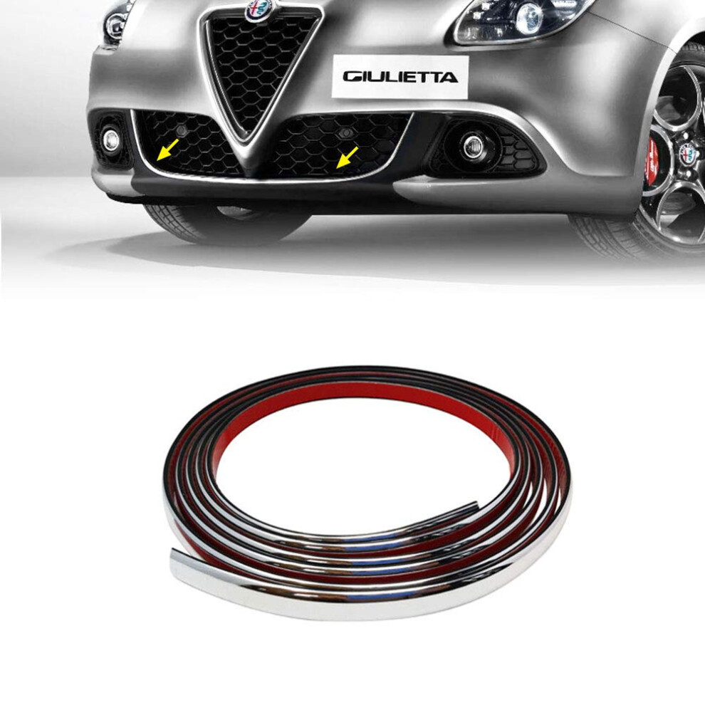 Quattroerre Chrome Profile Sticker Dam Bumper Front Alfa Giulietta With 3M Apt Double-Adhesive 5051226083679