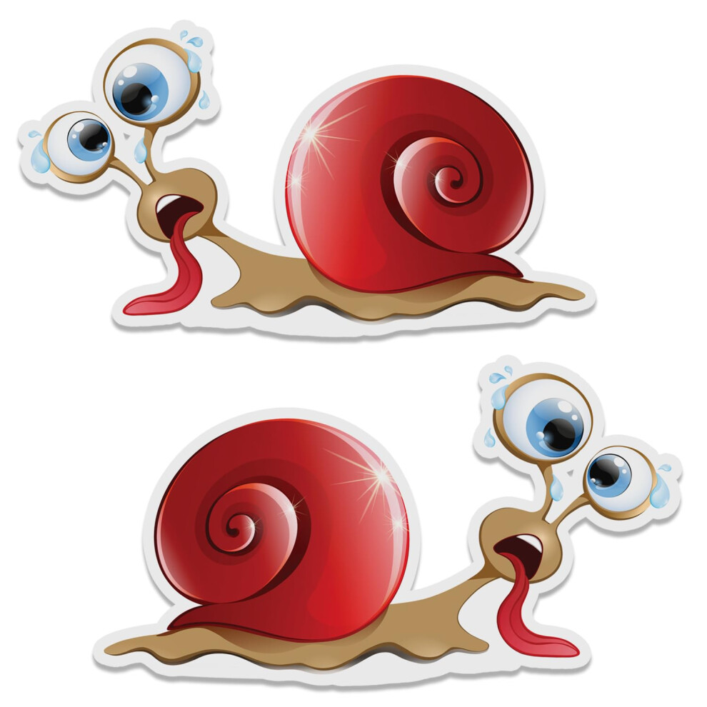 Biomar Labs 2 X Pvc Vinyl Stickers Snail Tired Turbo Boost Funny Cool Decal For Car Bumper Windows Moto Helmet B 58 5051226089510