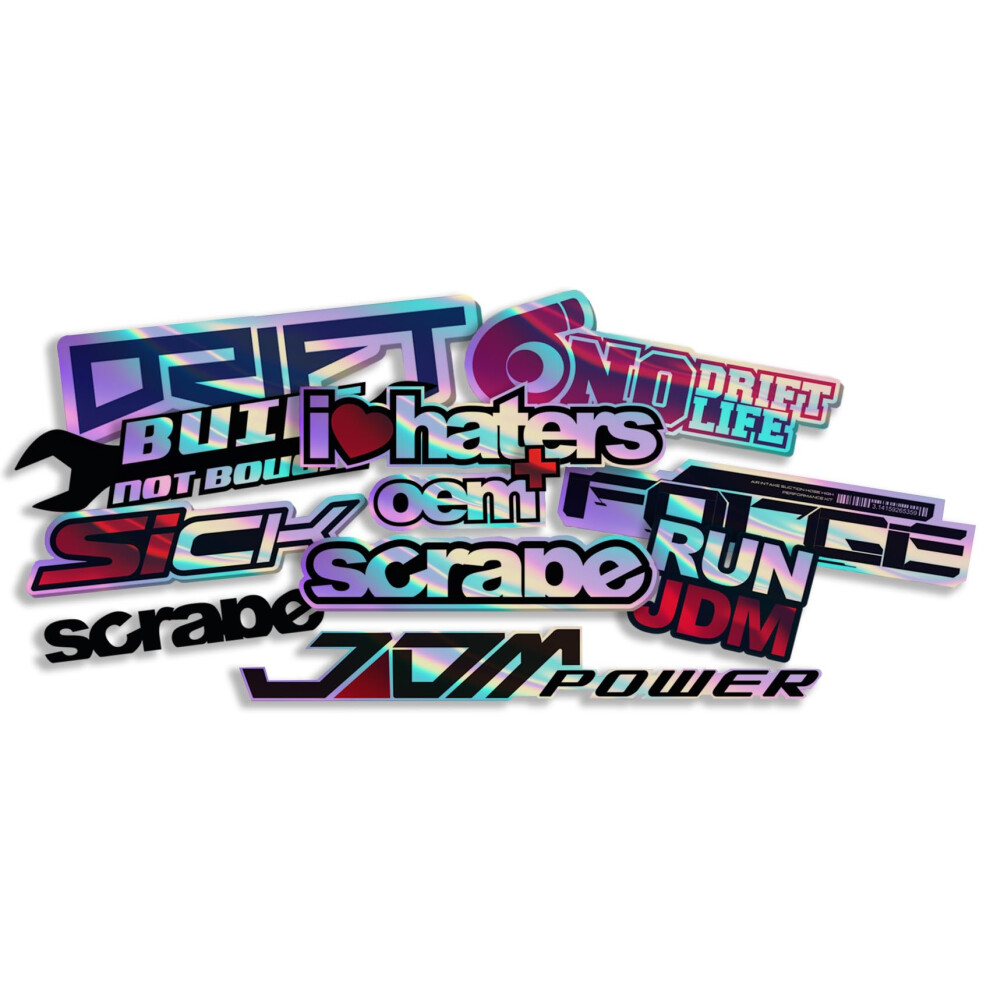 Finest Folia Jdm Sticker Set For Car, Motorcycle, Helmet, Japan Stickerbomb, Japanese Oem Sticker, Tuning Car Sticker Film, Self-Adhesive, 5051226090158