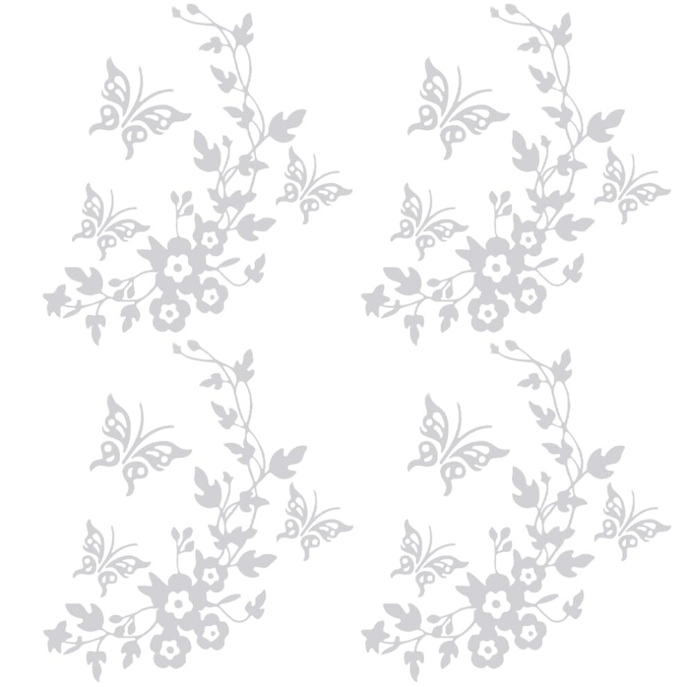 Gorgecraft 6 Sheets Butterfly Car Decal Set Flower Car Stickers Decals Vinyl Reflective Waterproof Self-Adhesive Decals Car Laptop Window Bumper White 5051226087233