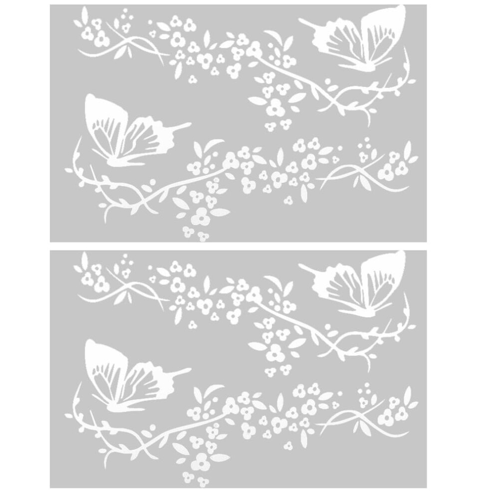 Gorgecraft 4Pcs Floral Butterfly Decals Butterflies Kissing Flowers Car Decal Reflective Vinyl Waterproof Sticker Women Car Stickers For Auto Truck 5051226087585