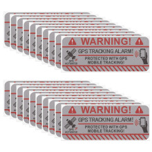 ECSiNG 20pcs GPS Tracking Alarm Sticker 7.5 x 3 cm Self-adhesive Vinyl Warning Sticker Indoor and Outdoor Use Theft Protection Adhesive Sticker