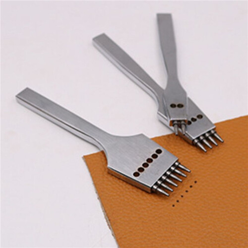 18Pcs 4mm Leather  Round Hole Leather Puncher Detachable Seam Punching Chisel Tool/Set 1