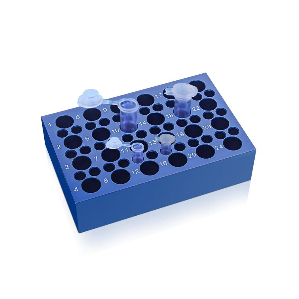 Dual-Size Aluminum Cooling Block (24+36 Wells) For Tubes - Reusable 0.2Ml/1.5Ml/2Ml Centrifuge Tube Ice Bath Cooler 4714078947681
