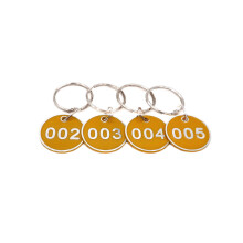 NanTun Aluminum Alloy Metal Key Tag Set, Number ID Tags Key Chain, Numbered Key Rings, 50 pieces - Yellow -1 to 50