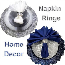 12 Stück Serviettenhalter Aus Kristallglas, Serviettenringe, Glamouröse Tischdekoration mit Zerkleinerten Diamanten, Glitzernde Serviettenschnallen,