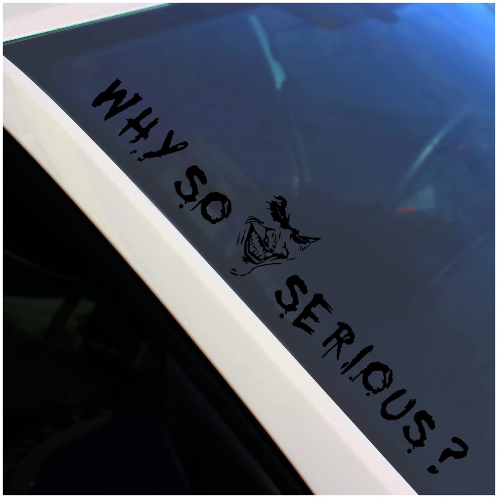 Finest Folia Fs56 Why So Serious Joker Front Windscreen Sticker (Gloss Outer Adhesive) Black 5051226092756