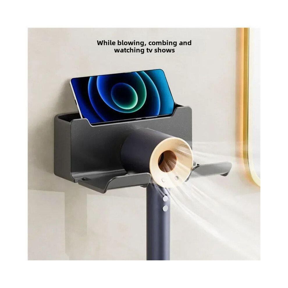 Tlily Hair Dryer Holder Wall-Mounted Dryer Cradle Straightener Stand Hairdryer Organizer Box Toilet Blower Holder