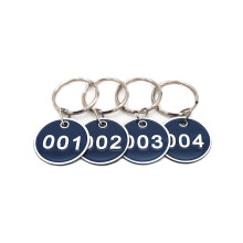 NanTun Aluminum Alloy Metal Key Tag Set, Number ID Tags Key Chain, Numbered Key Rings, 50 pieces - Blue -1 to 50