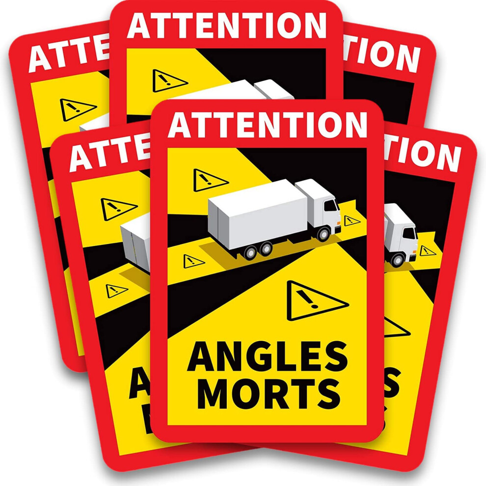 Attention Angles Morts - Blind Spot Stickers Fot Heavy Weight Truck (France), Premium Quality, Anti-Uv, Sets Available Of 3 Up To 48, Anti-Scratch 5051226092442