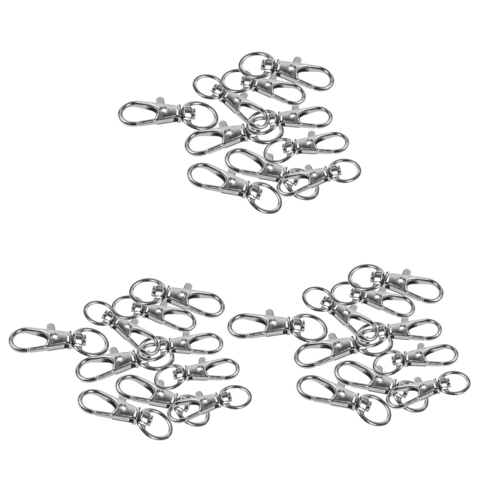 30Pcs Metal Clasp Swivel Trigger Clips Snap Hooks Key Ring Bags Diy Silver 6033358292203