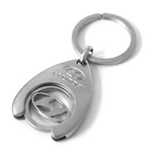 Hyundai HMD00121 Keyring Logo Shopping Trolley Token Pendant, Silver, One Size