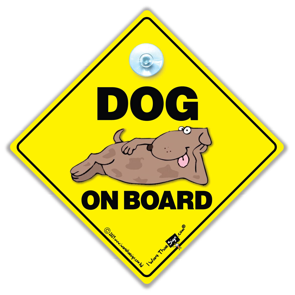Driving Iwantthatsign.com Dog On Board Sign, Vehicle Sign, 14Cm X 14Cm, Plastic, Window Mount 5051226095405