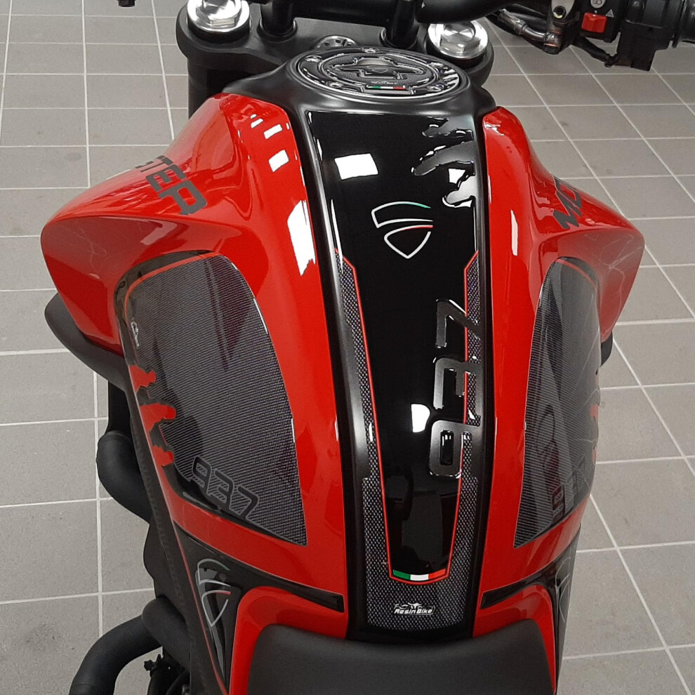 Resin Bike Motorbike 3D Stickers Compatible With Ducati Monster 937 2021-2026. Bike Tank Protector Grip From Impact And Scratches. Sticker 3D Resin 5051226094927