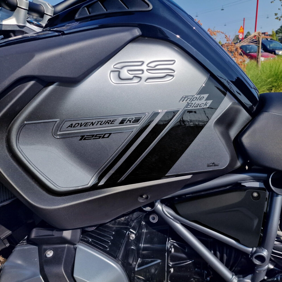 Resin Bike Motorcycle 3D Stickers Compatible With Bmw R 1250 Gs Adventure Triple 2021-2024. Tank Side Protections From Impact And Scratches. Black 5051226094873