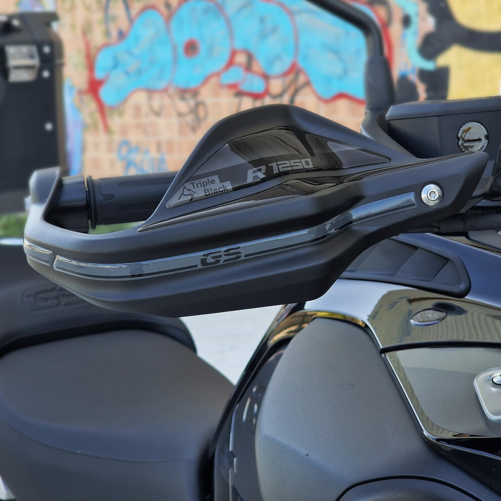 Resin Bike Motorcycle 3D Stickers Compatible With Bmw R 1250 Gs - Gs Adventure Triple 2021-2024. Handguards Protections From Impact And Black 5051226092848