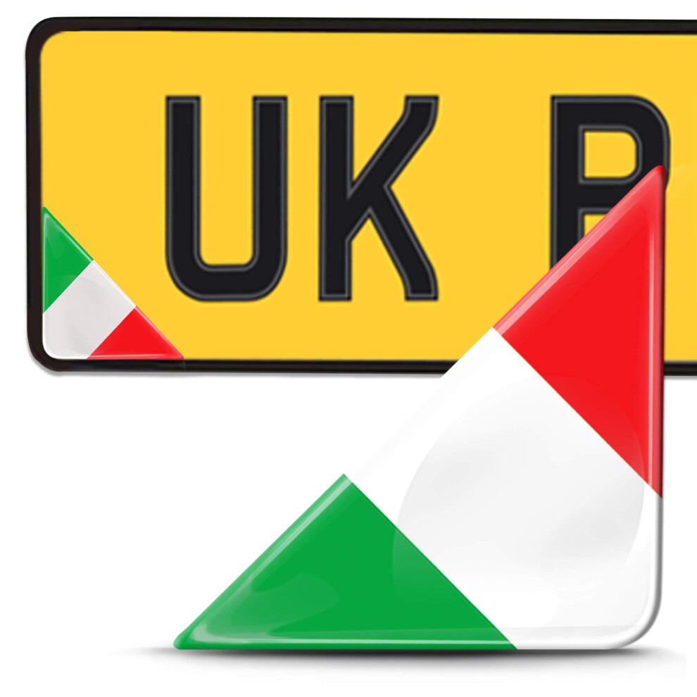Biomar Labs? 2 X 3D Domed Silicone Badge Stickers Decal Emblem Number Plate Car Motorcycle Helmet Italy Italian National Flag F 135 5051226082528