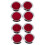 8 Pcs Auto Car Plastic Round Reflective Reflector Sticker Red 1