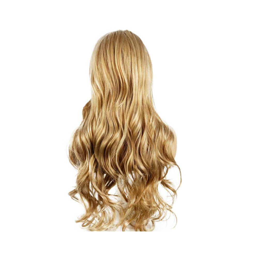 Tlily 28 Inches Medium Blonde Wave Women Long Curly Hair For Women Chemical Fiber Wig