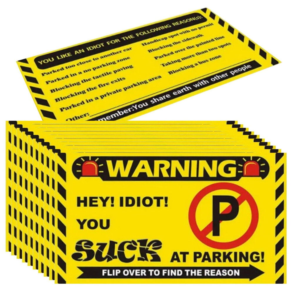 Hary 50Pcs Bad Parking Notice Cards, You Parked Like An Idiot Funny Parking Violation Cards, 3.54"X2" Parking Ticket Stickers With Multi Violation 5051226093968