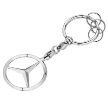 Mercedes-Benz Sindelfingen Key Ring Gold Brass, silver colours, Approximately 9 cm, Keyring