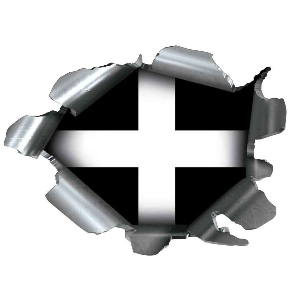 Speed Demons Pride Burst Rip Torn Tear Sticker Graphic Self Adhesive For Any Surface Including Laptops And Cars - Cornwall Cornish Flag 5051226091940