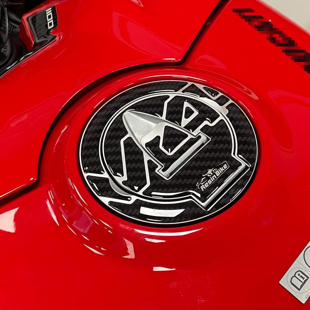 Resin Bike Motorcycle 3D Stickers Compatible With Ducati Panigale V4 And V4s 2018 2022. Tank Cap Protection From Bumps And Scratches. Resin Stickers - 5051226084430