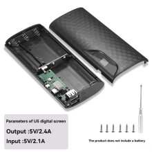 DIY 18650 Battery Power Bank Case DIY Detachable Battery Charger Box for Mobile Phone Power Supply Without Battery Black