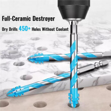 9PCS 4 Blade Serrated Eccentric Drill Bits, Hard-Wearing/High-Hardness Tungsten Carbide Twist Drill for Concrete/Tile