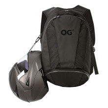 OG Original EZ-Rider PRO Motorcycle Backpack Black Expandable 28-35L, Motorbike Helmet Bag, Helmet Strap, Waterproof, Laptop Rucksack, Reflective