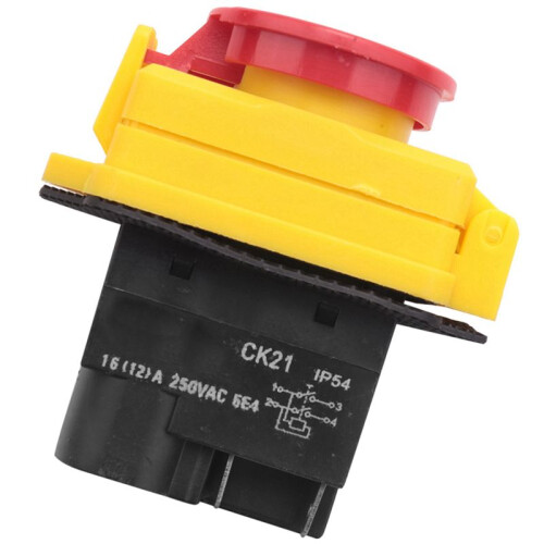 2X 250V 16A IP54 Start Stop  No Volt Release  with Emergency Stop Push Button Electromagnetic  Off 2