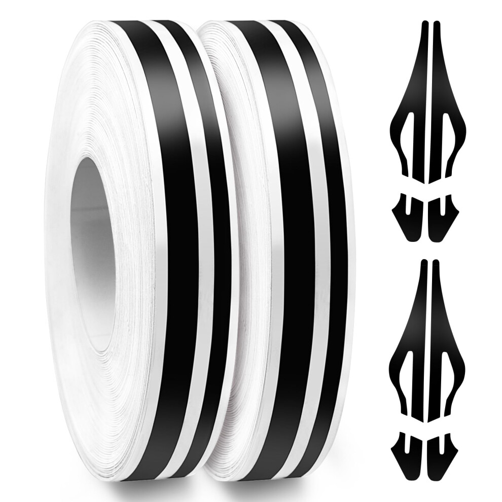 Spurtar Car Pinstripe Sticker ? Thin Decorative Stripe Tape For Car Exterior Trim, Diy Vinyl Pinstriping Decals, 2 Rolls (32Ft Each) Black 5051226097812