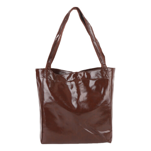 braune PU-Leder-Schultertasche, große Kapazität 1