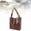 braune PU-Leder-Schultertasche, große Kapazität 6