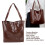 braune PU-Leder-Schultertasche, große Kapazität 7