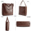 braune PU-Leder-Schultertasche, große Kapazität 8