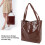 braune PU-Leder-Schultertasche, große Kapazität 9