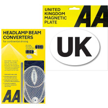 Lunero European Driving Kit 2025 ? Eurolites Headlamp Beam Deflectors & Magnetic UK Stickers For Car Europe | UK Sticker for Car | Headlight