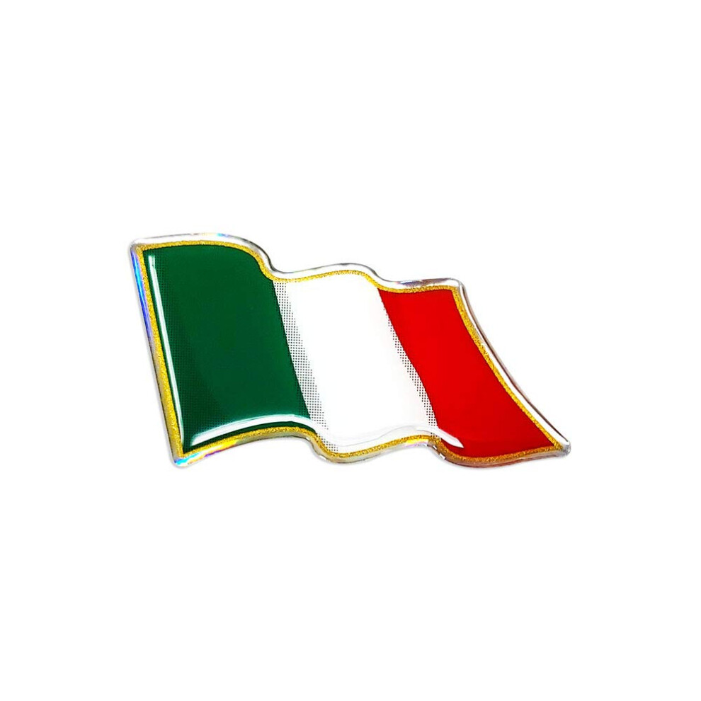 4R Quattroerre.it - 14009 - Italian Flag 3D Wind Sticker 40 X 80 Mm 5051226083822