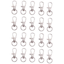 120 Pcs Métal Homard Déclencheur Pivotant Fermoir Crochets Clip Boucle Bijoux Faire Arts Artisanat Porte-Clés Porte-Clés 35mm