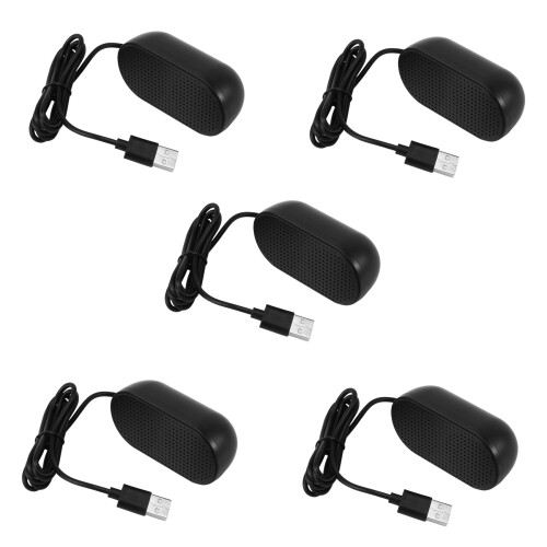 5X USB Speaker Portable Loudspeaker Powered Stereo Multimedia Speaker for Notebook Laptop PC(Black)