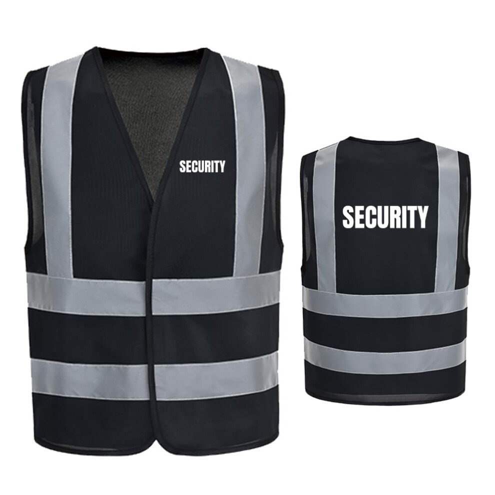 Aykrm High Visibility Safety Vest - Xl Reflective Security Vest For Maximum Visibility And Safety Black 5051226140334