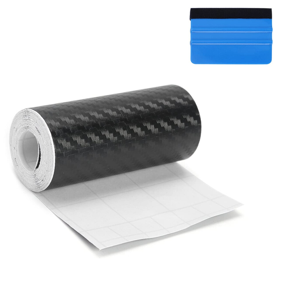 Newl 3D Carbon Fiber Vinyl Wrap Tape 7.5Cm X 900Cm Air-Release Adhesive Vinyl Wrap For Cars Anti-Scratch Car Door Sill Protector Car Sill Black 5051226216039