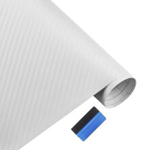 NewL 3D White Carbon Fiber Vinyl Wrap Roll with Air Release Bubble Free Adhesive Film Contain Installation Tools (30cm x 300cm)