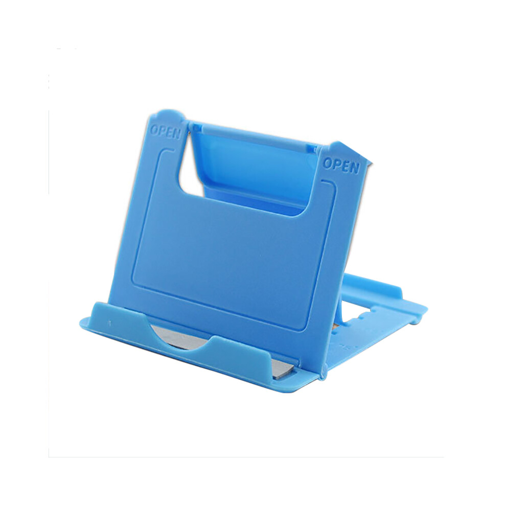 (Blue) Universal Adjustable Foldable Mobile Phone Stand Portable Desktop Tablet Stand Blue 110691411303