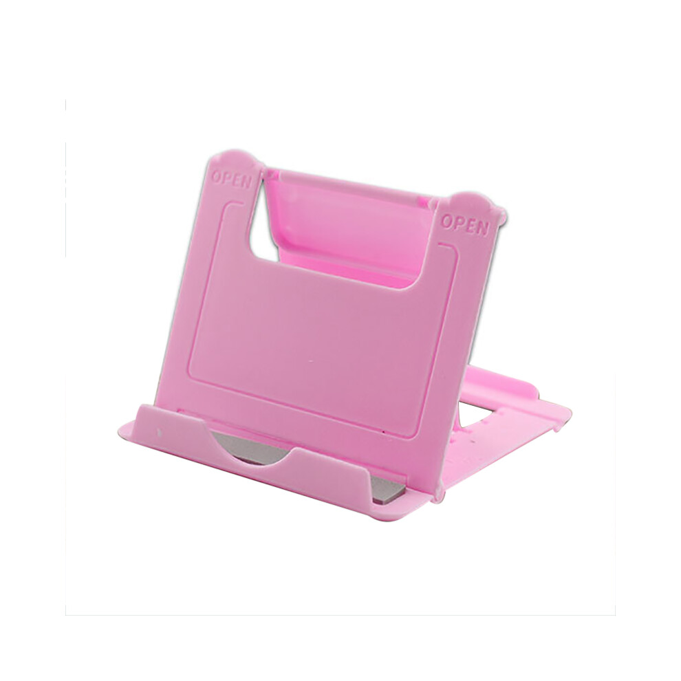 (Pink) Universal Adjustable Foldable Mobile Phone Stand Portable Desktop Tablet Stand Pink 110691411327
