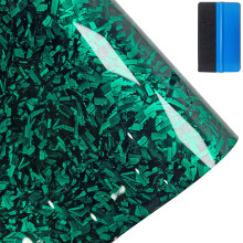 NewL Forged Carbon Fiber Gloss Green Vinyl Wrap Sticker Free Bubble Air Release DIY Decal Car Auto Vehicle Morotcycle Self Adhesive (30cm x 100cm)