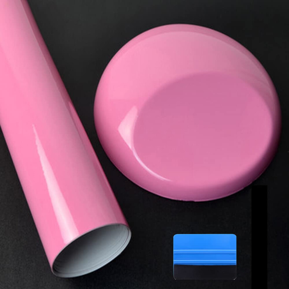 Newl High Gloss Vinyl Film Wrap Sticker Decal Diy Self Adhesive Air Release Bubble Outdoor Rated For Automotive Use (50Cm X 150Cm) Pink 5051226217005